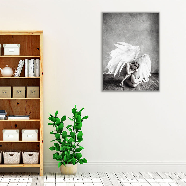 Angel Black and White - Canvas Print Wall Art