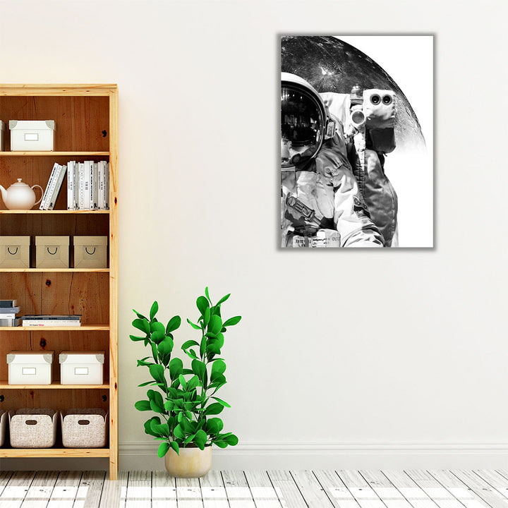 Modern Astronaut No. 1 Black and White - Canvas Print Wall Art