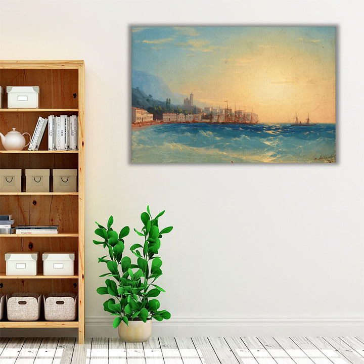 yellow and blue canvas – coastal architectural view