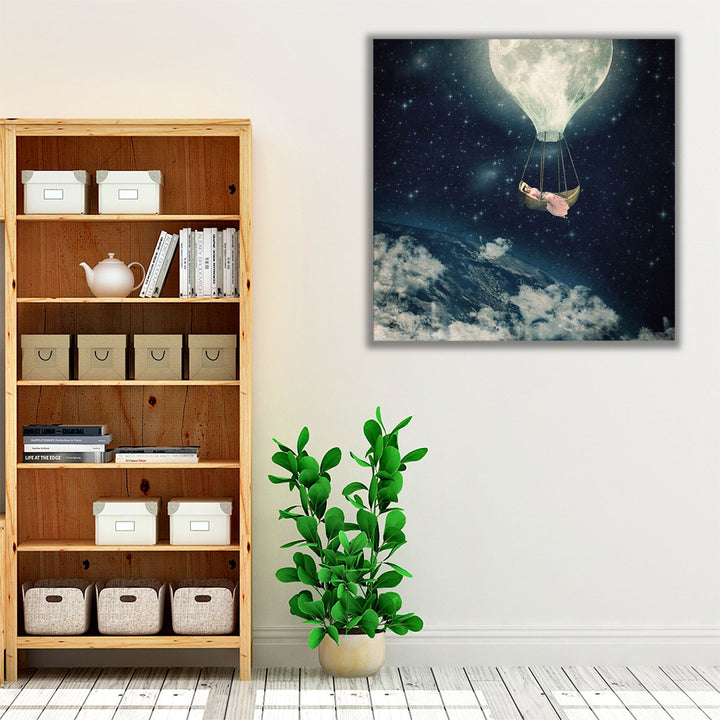 The Moon Carries Me Away - Canvas Print Wall Art