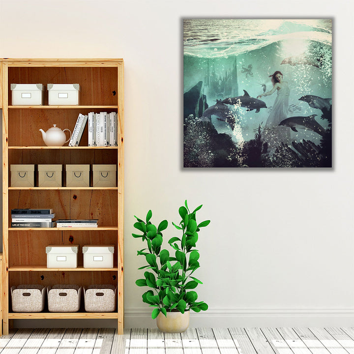 The Sea Unicorn Lady - Canvas Print Wall Art