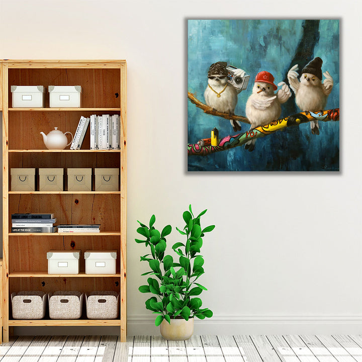 Birdz in da Hood 2 - Canvas Print Wall Art