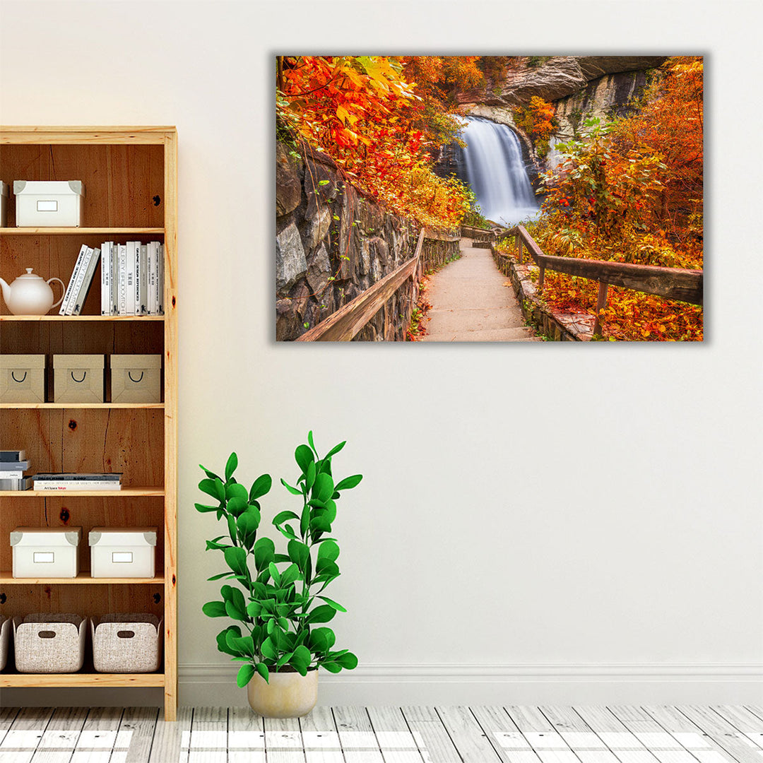 Looking Glass Falls in Pisgah National Forest, North Carolina - Canvas Print Wall Art