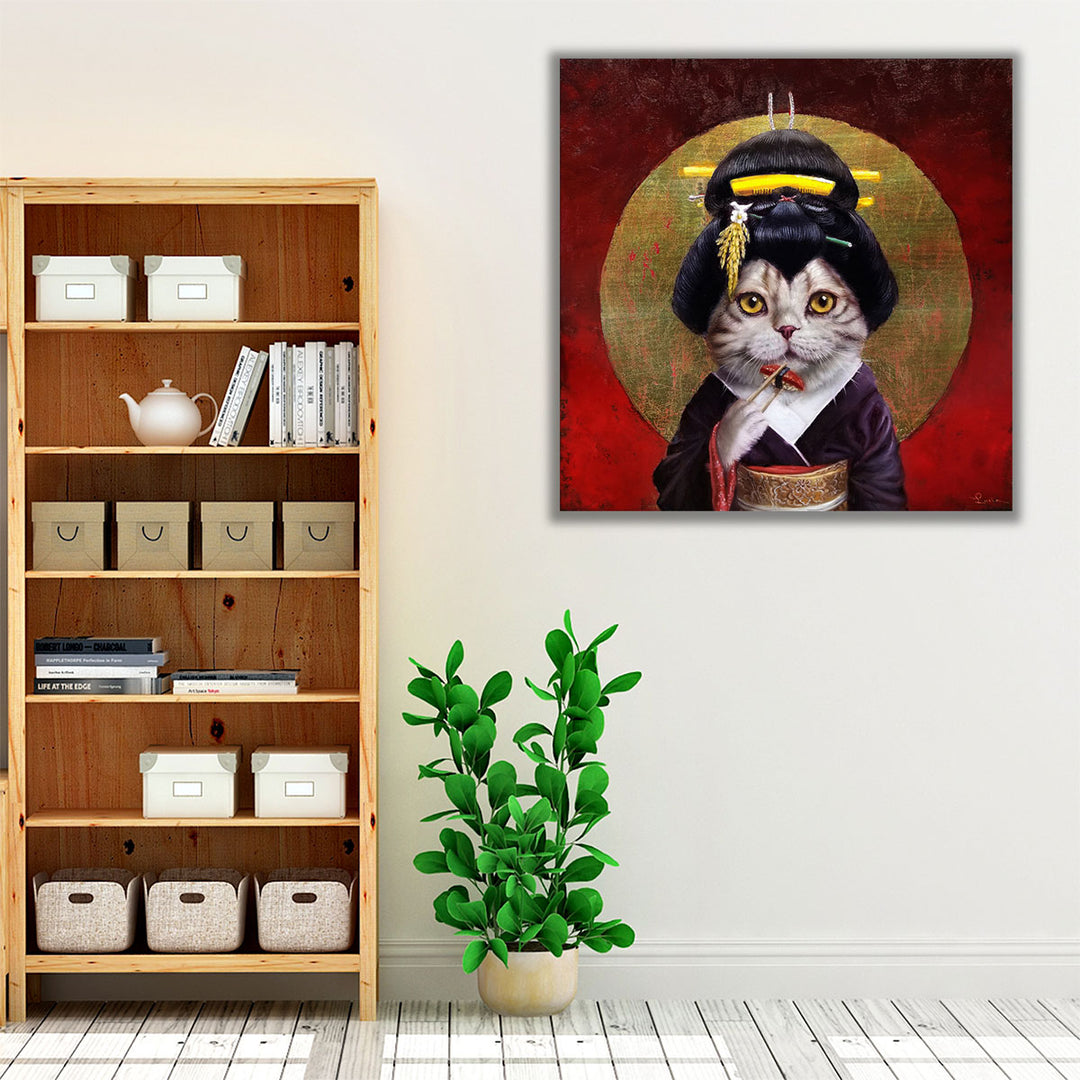 Kyoto Kitty - Canvas Print Wall Art