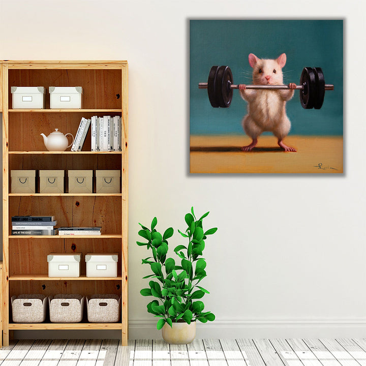 Gym Rat Push Press - Canvas Print Wall Art