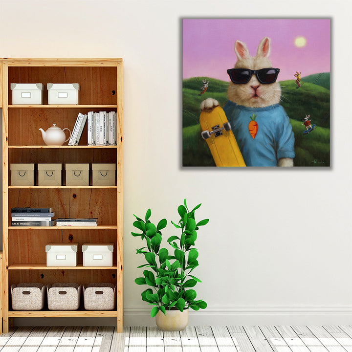 Skater Bunny - Canvas Print Wall Art