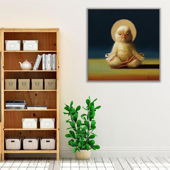 Yoga Chick Half Lotus - Canvas Print Wall Art