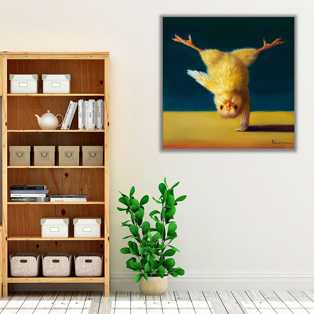 Yoga Chick One Legged Tree - Canvas Print Wall Art