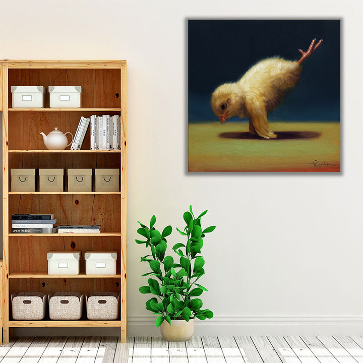 Yoga Chick Peacock - Canvas Print Wall Art