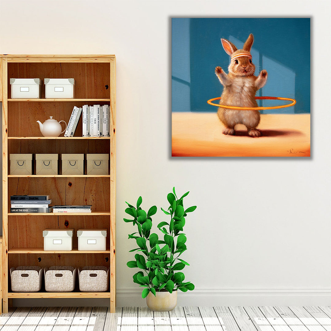 Gym Bunny - Hula Hoop - Canvas Print Wall Art