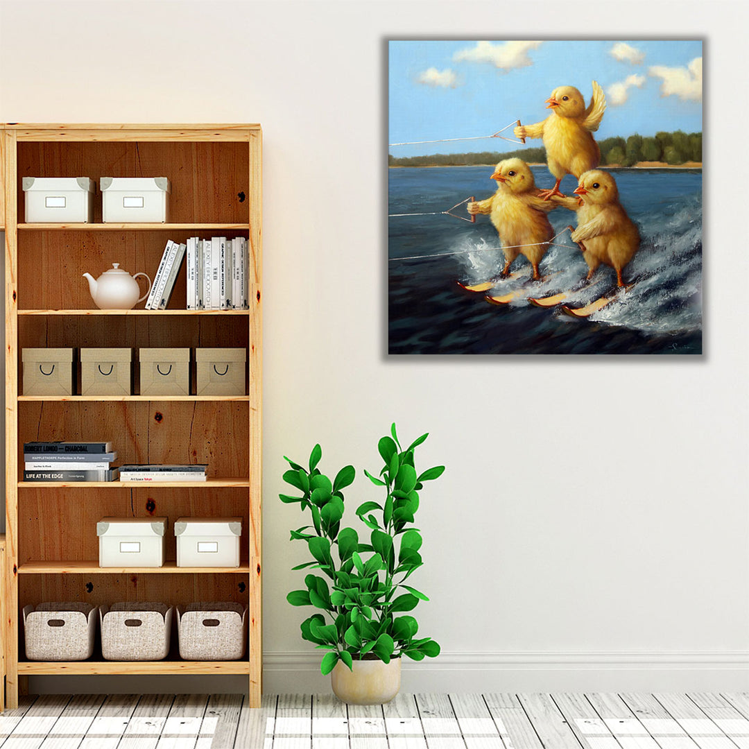 Water Ski Chicks - Canvas Print Wall Art