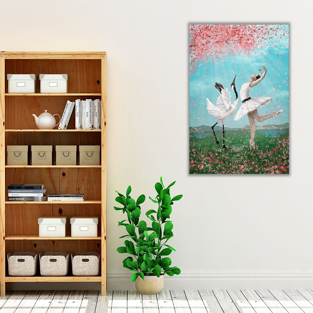 Romantic vintage wall art with scenic elements