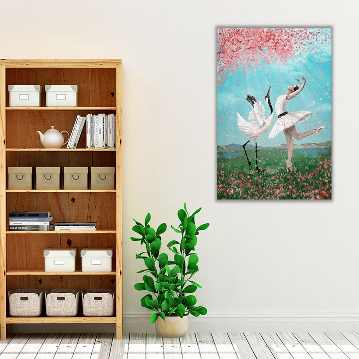Romantic vintage wall art with scenic elements