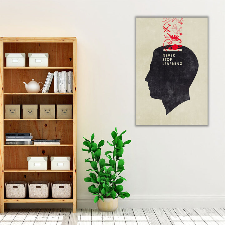 Never Stop Learning - Canvas Print Wall Art
