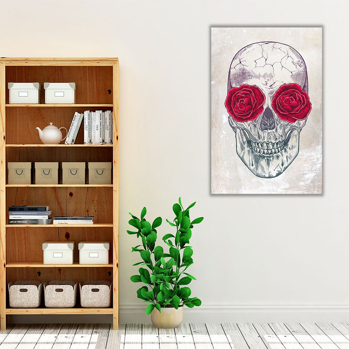 Skull And Roses - Canvas Print Wall Art