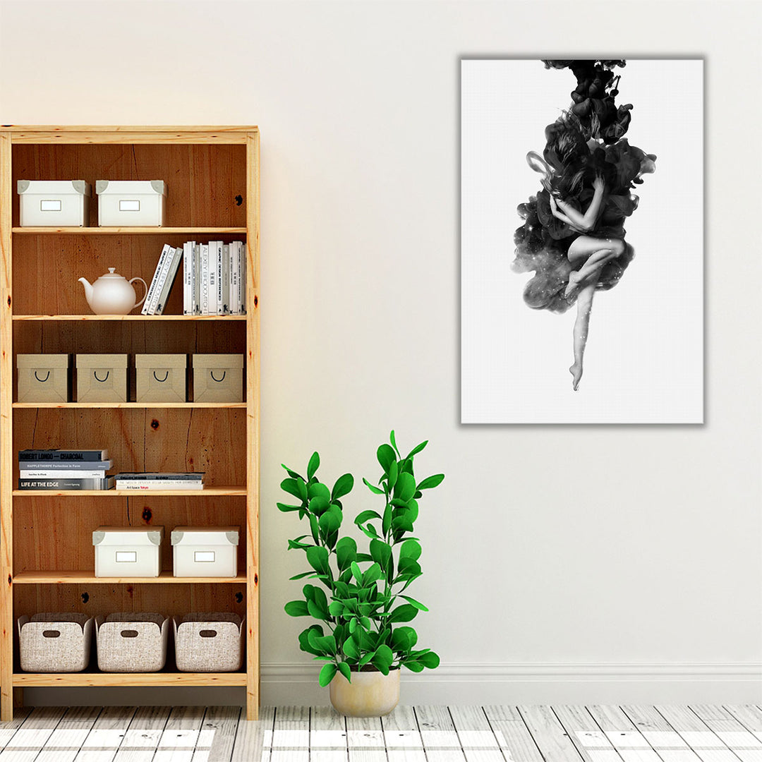 The Born of The Universe Black and White - Canvas Print Wall Art