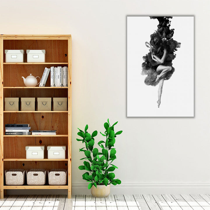 The Born of The Universe Black and White - Canvas Print Wall Art