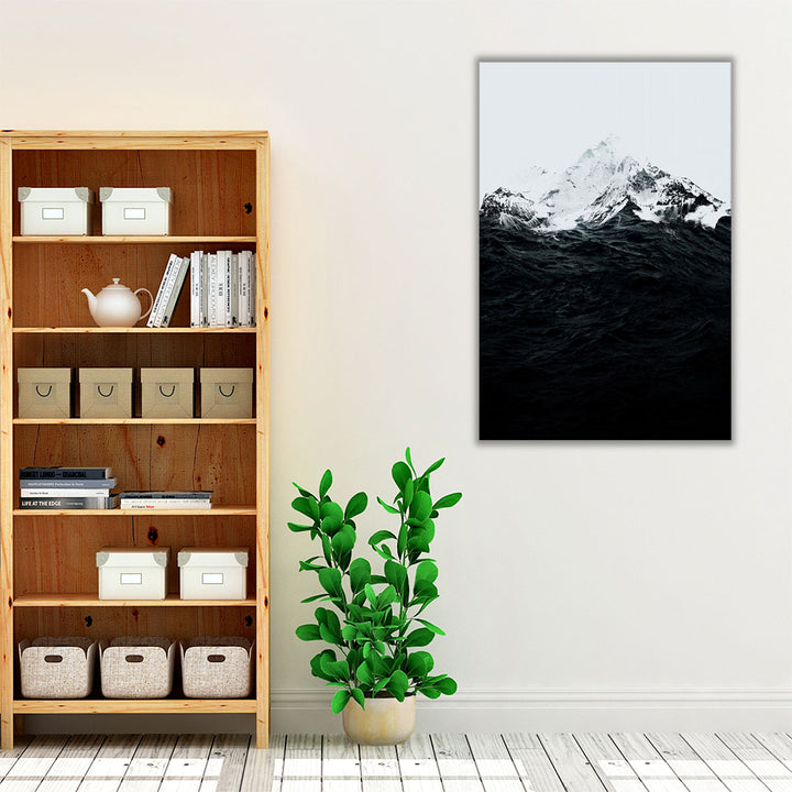 Those Waves Were Like Mountains Black and White - Canvas Print Wall Art
