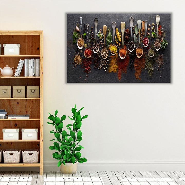 Herbs and Spices Kitchen Decor, Restaurant Art - Canvas Print Wall Art