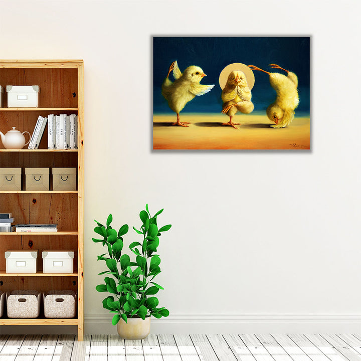 Yoga Chicks Three - Canvas Print Wall Art