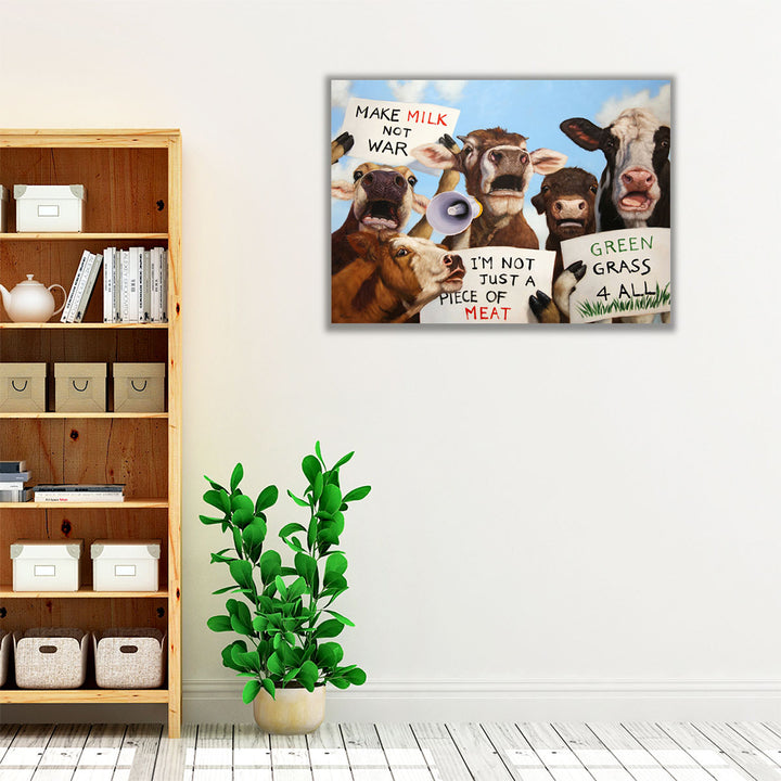 Political Moooovement - Canvas Print Wall Art