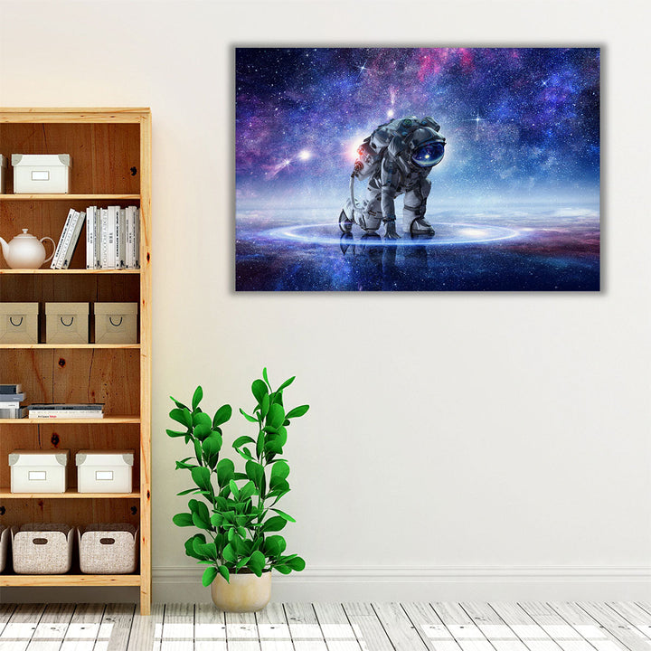 Astronaut Landing  on a Planet - Canvas Print Wall Art