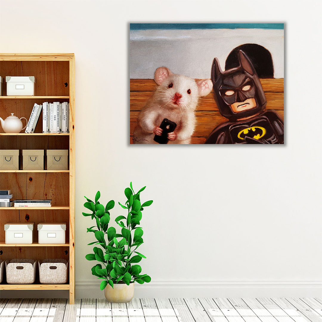 Selfie with Batman - Canvas Print Wall Art