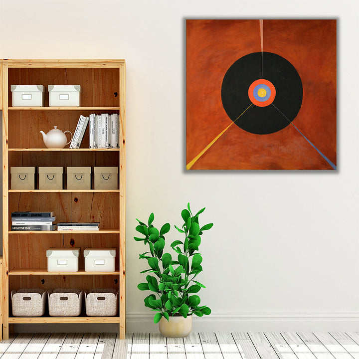 espresso framed canvas circle art detail