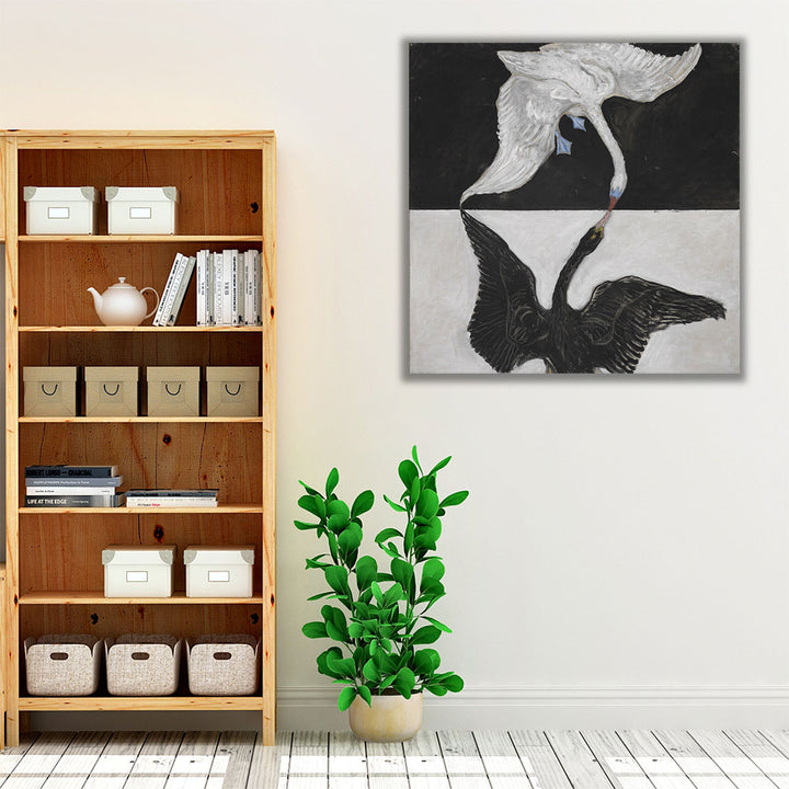 living room wall art – modern swan composition