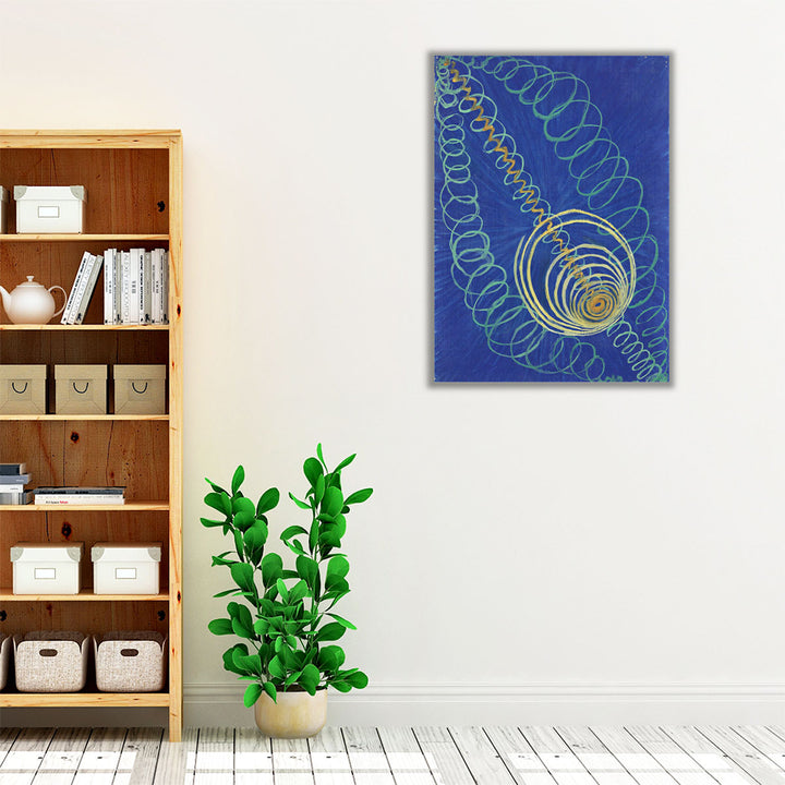 modern hallway art – blue abstract swirl
