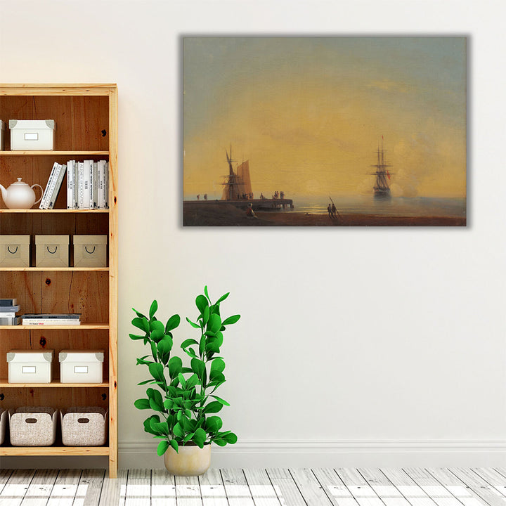 Neutral yellow ocean wall decor