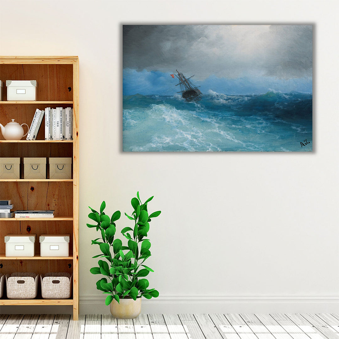 contemporary ocean art – soft blue and neutral tones