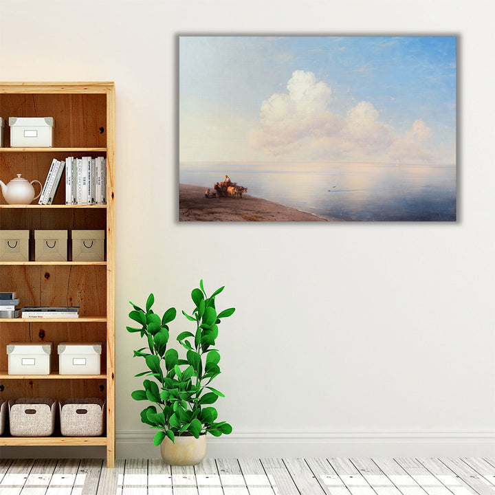 neutral hallway art – cow and sky composition