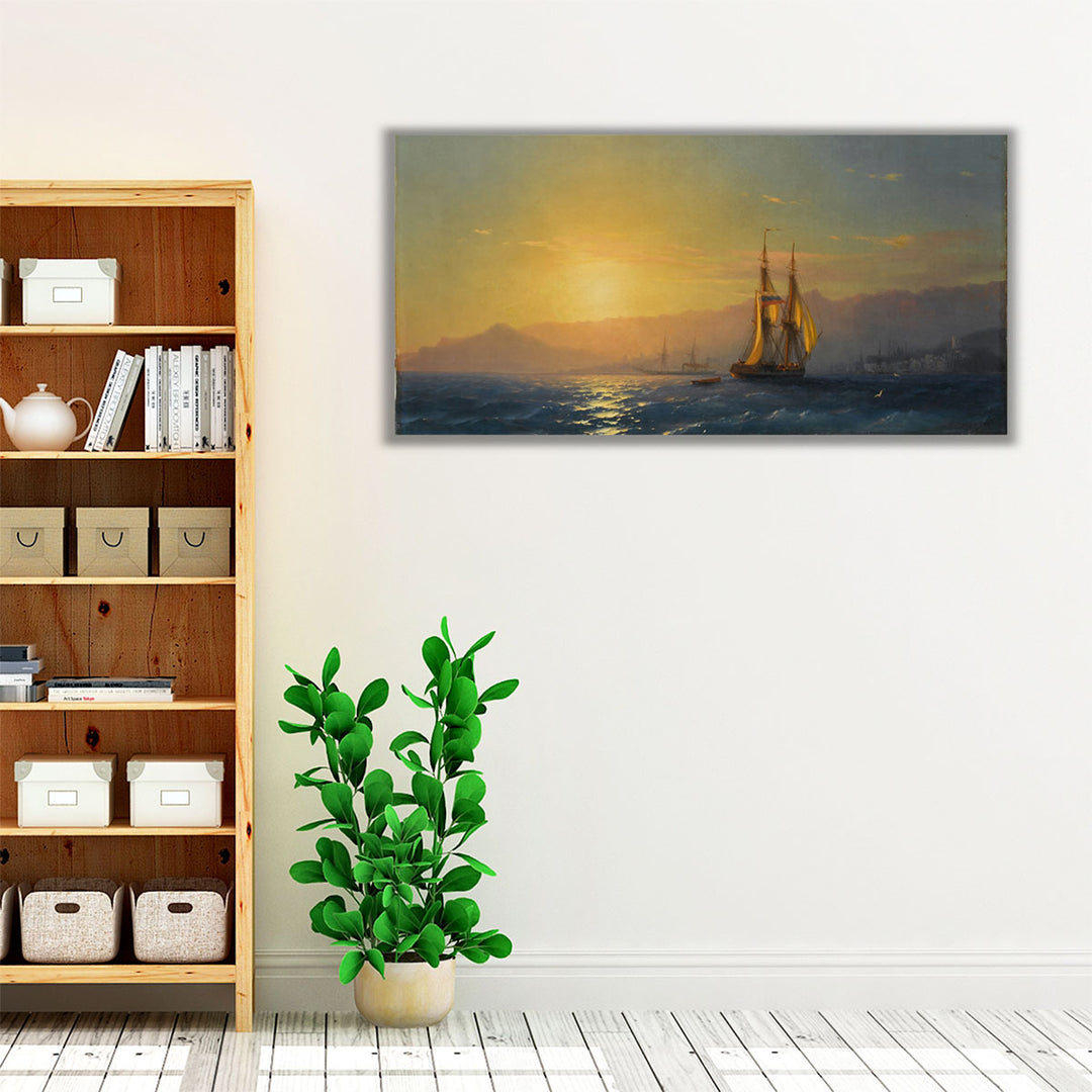 beachside canvas – yellow sky over sea