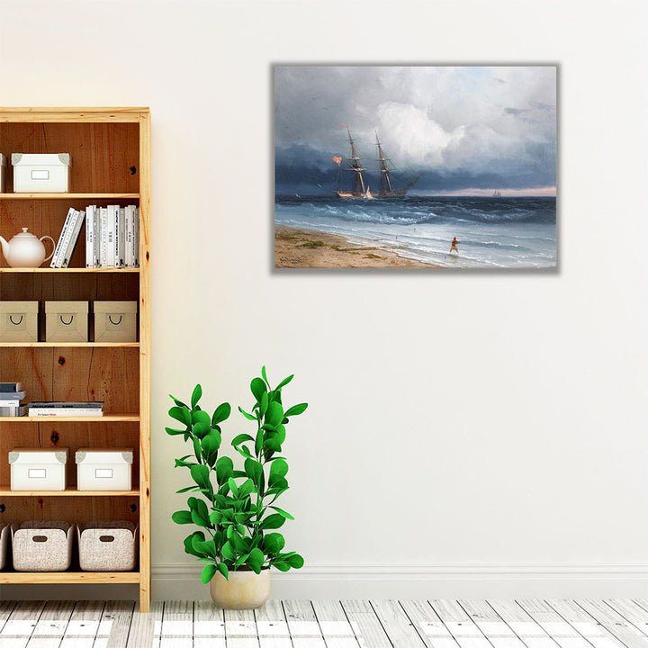 Wrapped canvas sailboat and beach scene