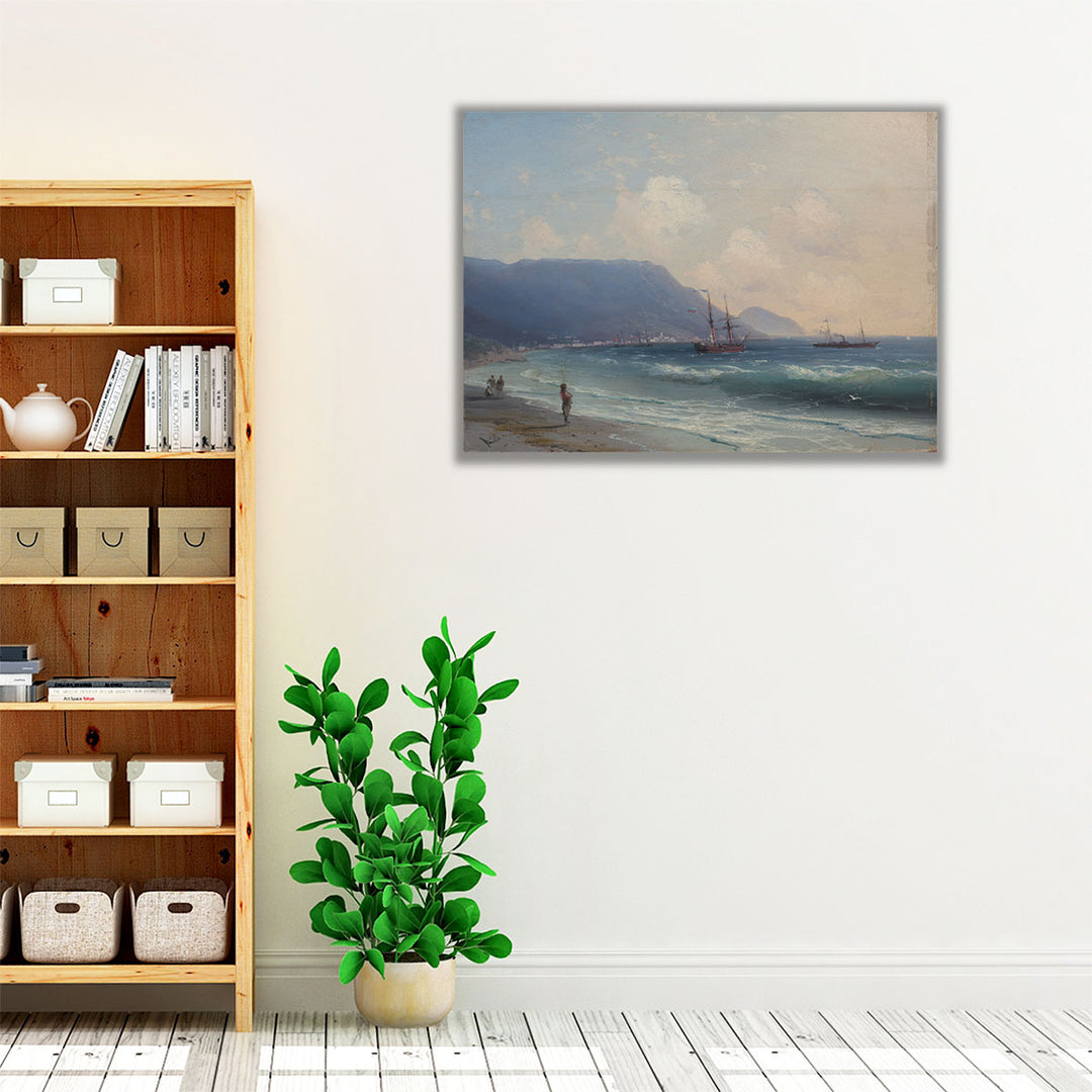 Neutral coastal wall art serene ocean scene