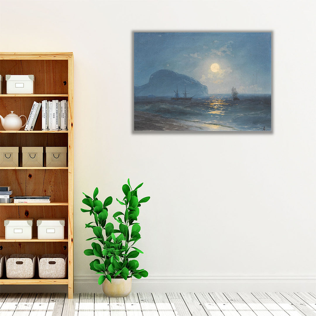 Blue neutral coastal wall décor canvas