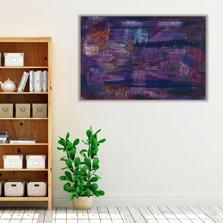 blue hallway canvas modern abstract art