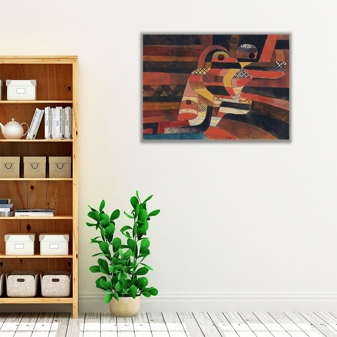 Wrapped canvas red brown abstract love art