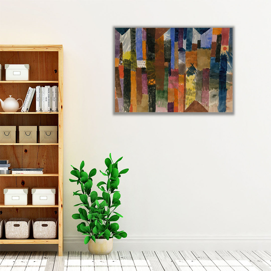 Living room colorful abstract canvas art