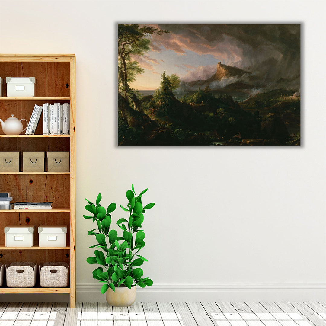 Hallway framed nature art neutral tones
