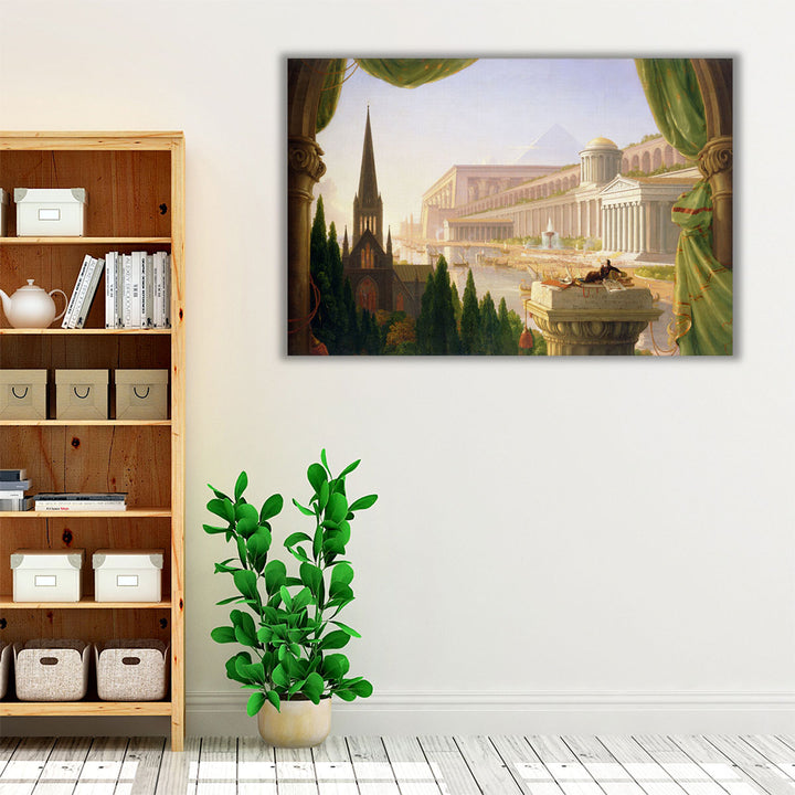 Framed canvas neutral bedroom wall décor serenity