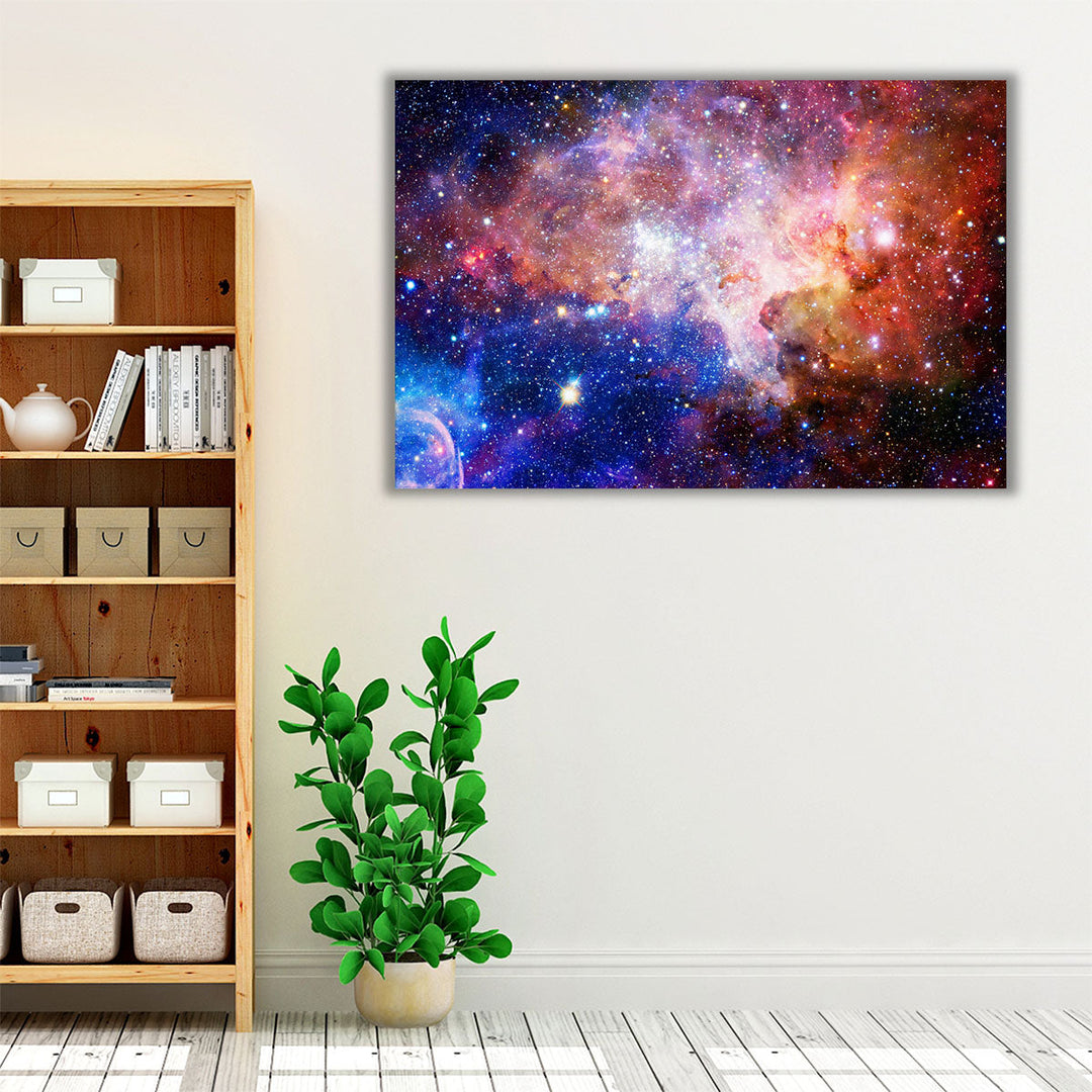 Nebula and Galaxies in Deep Space - Canvas Print Wall Art