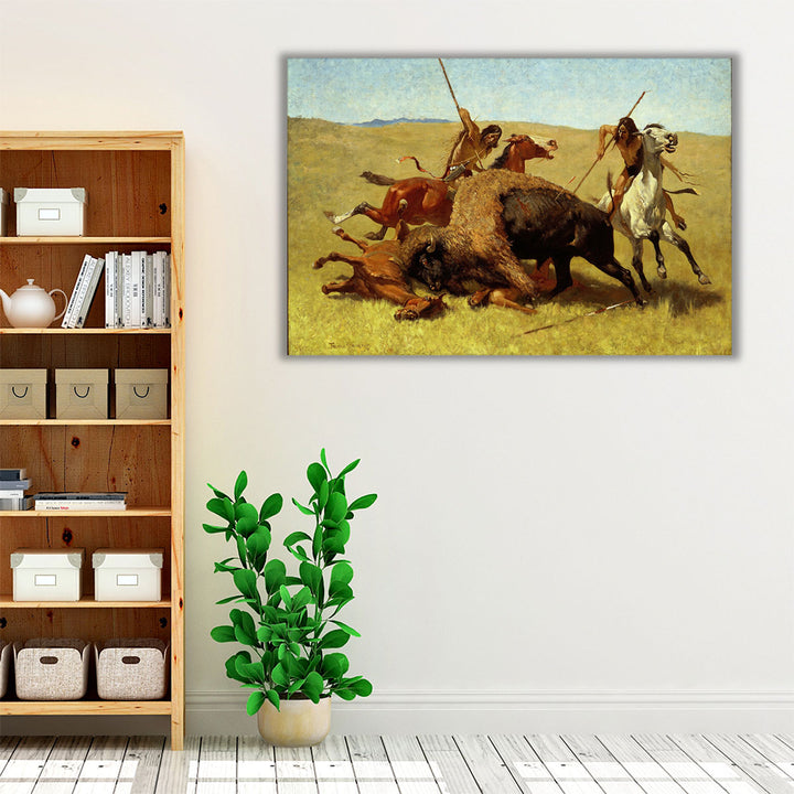 brown black green animal decor canvas