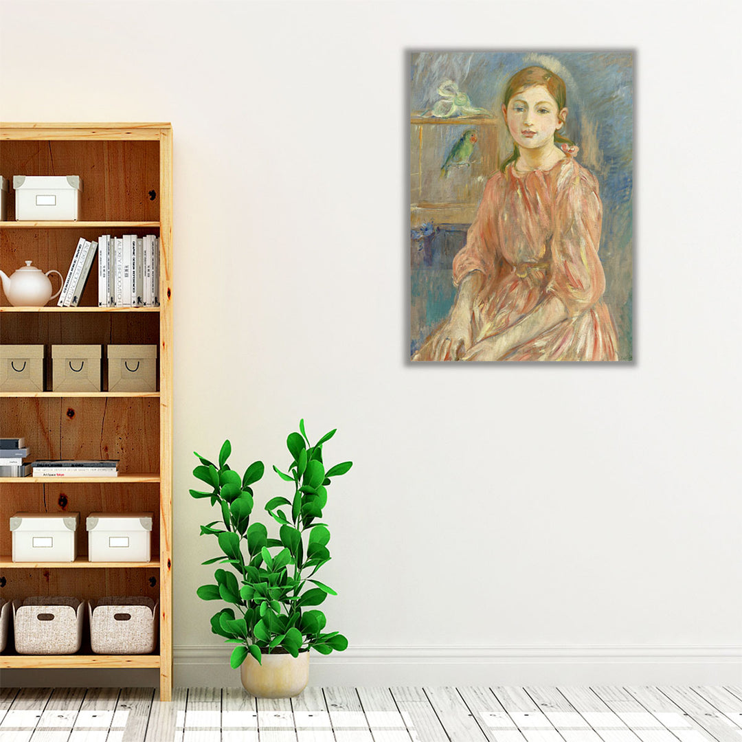 The Artist’s Daughter with a Parakeet, 1890 - Canvas Print Wall Art