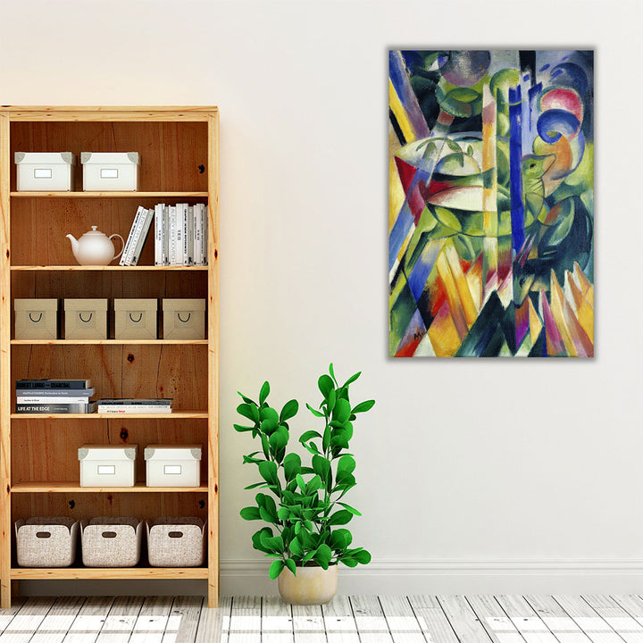 Colorful wall art for modern living room interior