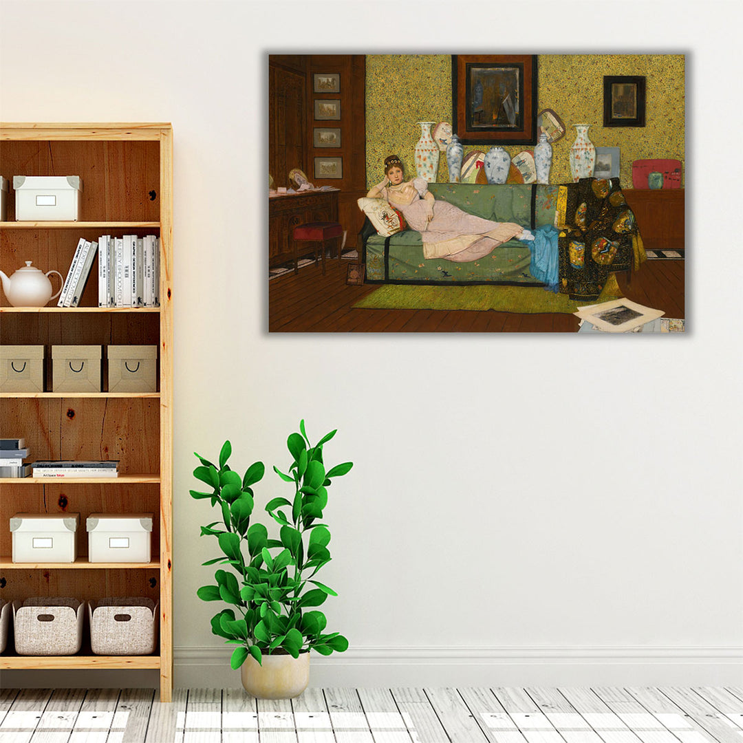 Entryway neutral brown classical art display