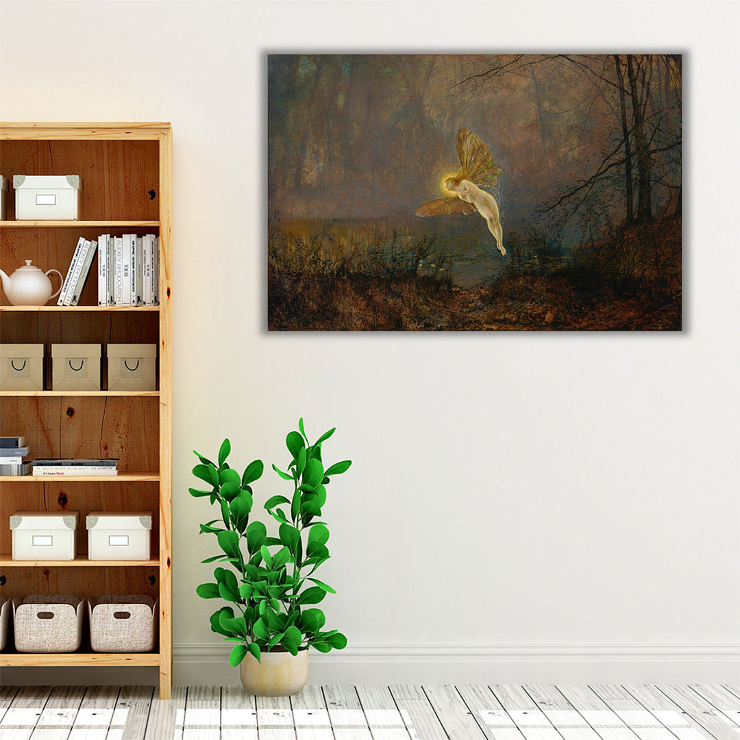 Neutral brown winged fairy artwork