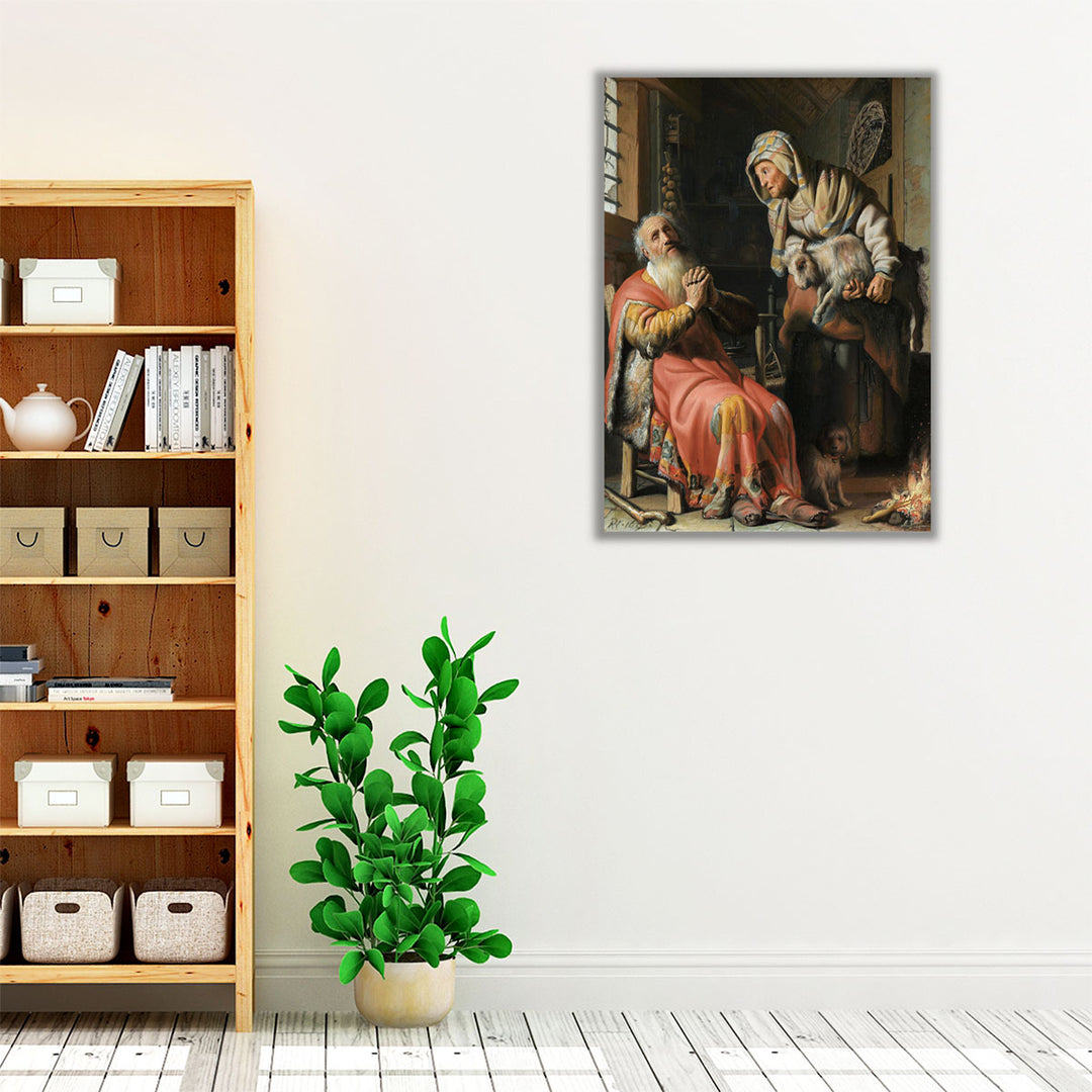 Brown living room wrapped canvas art