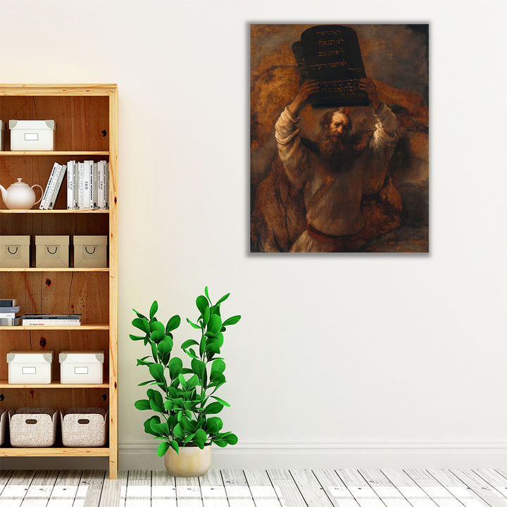 Wrapped canvas hanging in living room space